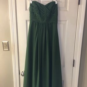 B2 bridesmaid dress - green chiffon strapless